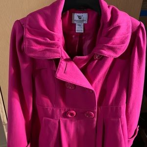 Hot pink pea coat